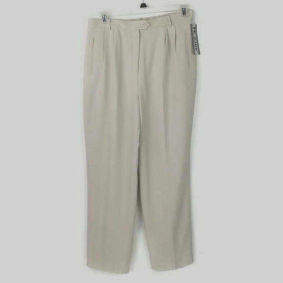 NYGARD Collection Putty Crepe Essential Pleated Front Dress Pants Womens 12P - Picture 14 of 14